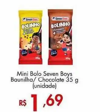 Supermercados Imperatriz Mini Bolo Seven Boys Baunilha Chocolate Unidade oferta