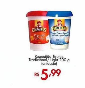 Requeijão Tirolez Tradicional Light Unidade