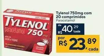 Drogaria Coop Tylenol 750mg Paracetamol oferta