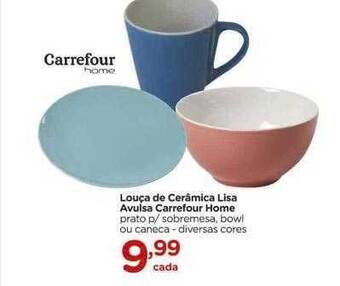 Carrefour Louça De Cerâmica Lisa Avulsa Carrefour Home oferta