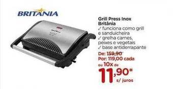Carrefour Grill Press Inox Britânia oferta