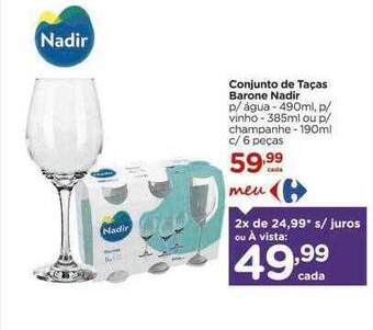 Carrefour Conjunto De Taças Barone Nadir oferta