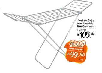 Giassi Supermercados Varal De Chão Mor Alumínio Slim Com Aba oferta