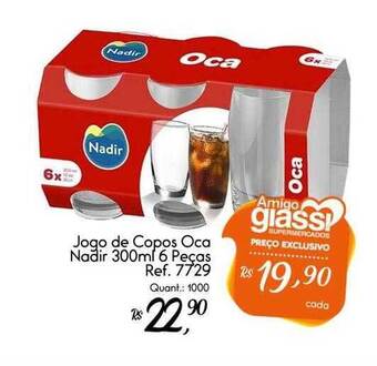 Giassi Supermercados Jogo De Copos Oca Nadir 6 Peças oferta