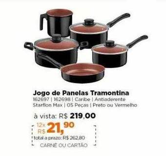 Lojas TaQi Jogo De Panelas Tramontina oferta