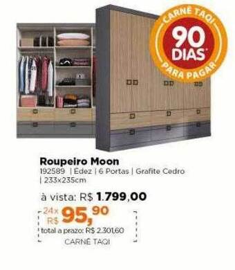 Lojas TaQi Roupeiro Moon oferta