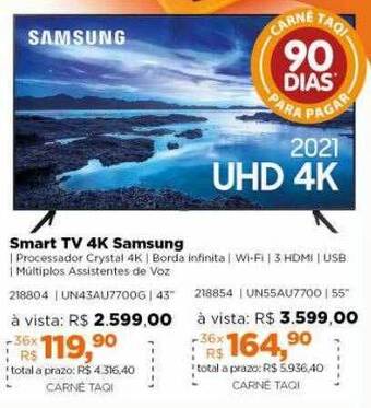 Lojas TaQi Smart Tv 4k Samsung oferta