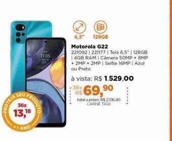 Lojas TaQi Motorola G22 oferta