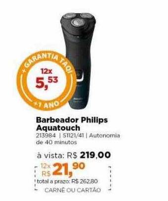 Lojas TaQi Barbeador Philips Aquatouch oferta