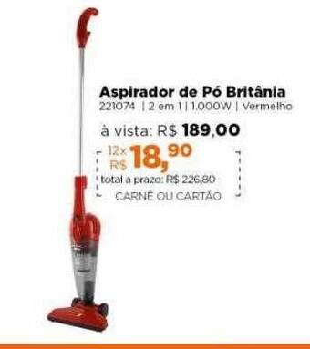Lojas TaQi Aspirador De Pó Britânia oferta