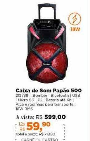 Lojas TaQi Caixa De Som Papão 500 oferta