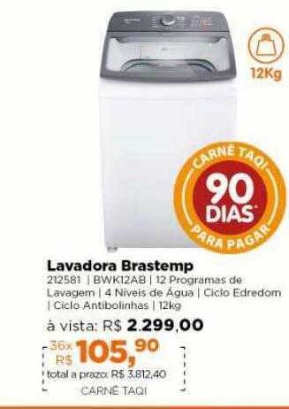 Lojas TaQi Lavadora Brastemp oferta