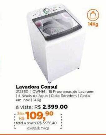 Lojas TaQi Lavadora Consul oferta