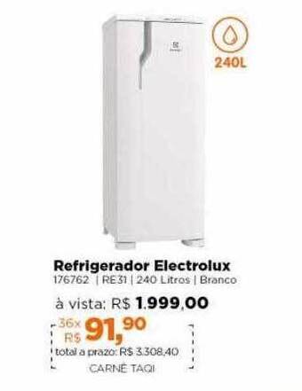 Lojas TaQi Refrigerador Electrolux oferta