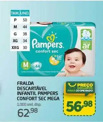 Cooper Fralda Descartavel Infantil Pampers Confort Sec Mega oferta