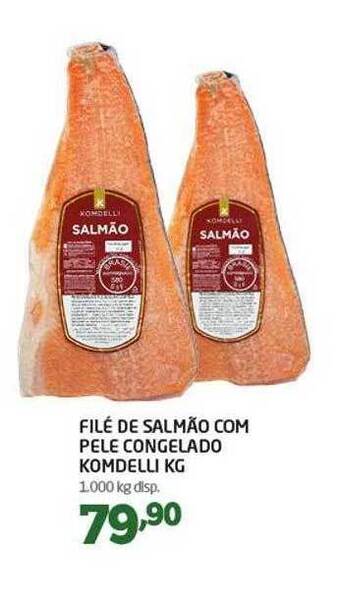 Cooper Filé De Salmão Com Pele Congelado Komdelli Kg oferta
