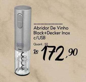 Giassi Supermercados Abridor De Vinho Black+decker Inox C-usb oferta