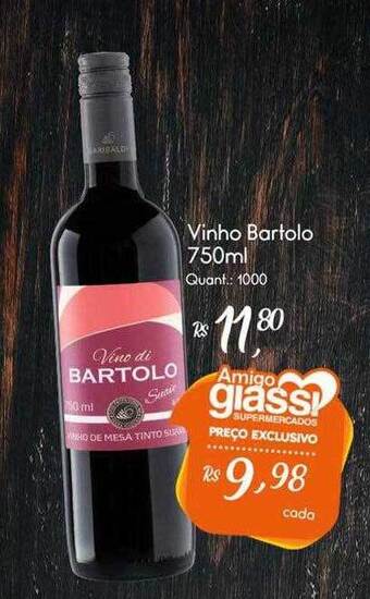 Giassi Supermercados Vinho Bartolo oferta