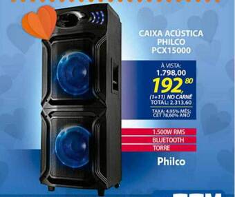 Lojas Cem Caixa Acustica Philco Pcx15000 oferta
