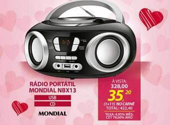 Rádio Portátil Mondial Nbx13