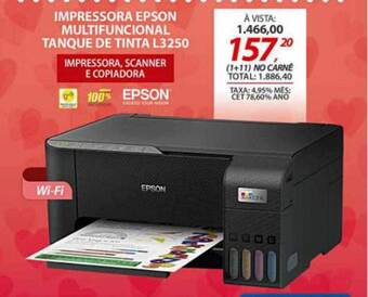 Lojas Cem Impressora Epson Multifuncional Tanque De Tinta L3250 oferta