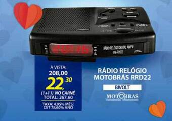 Lojas Cem Radio Relogio Motobras Rrd22 oferta