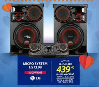 Lojas Cem Micro System Lg Cl98 oferta