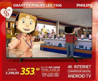 Lojas Cem Smart Tv Philips Led 7406 oferta