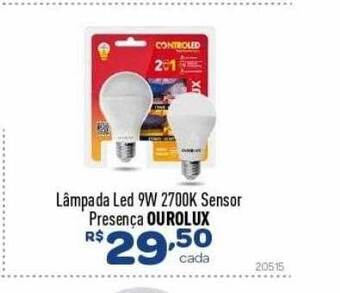 Comjol Lâmpada Led 9w 2700k Sensor Presença Ourolux oferta