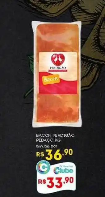Bistek Supermercados Bacon Perdigão Pedaço Kg oferta