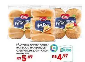Pão Vital Hamburguer Hot Dog Hamburguer C Gergelim