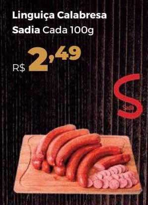 Villarreal Supermercados Linguiça Calabresa Sadia oferta