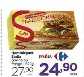Carrefour Market Hambúrguer Sadia Bovino Ou Frango oferta
