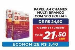 Bahamas Mix Papel A4 Chamex Multi Branco Com 500 Folhas oferta