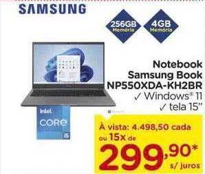 Carrefour Notebook Samsung Book Np550xda-kh2br oferta