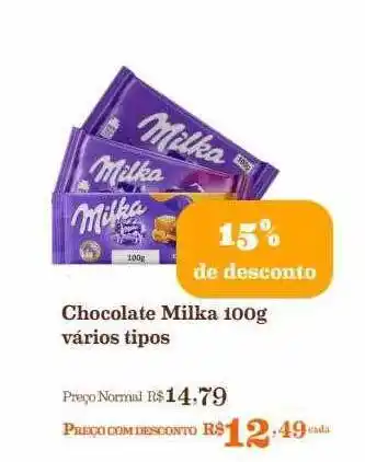 Mercadinhos São Luiz Chocolate Milka Varios Tipos 15% De Desconto oferta