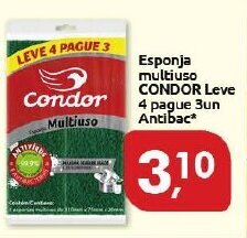 Supermercados Nori Esponja Multiuso Condor Leve 4 Pague 3 Antibac oferta