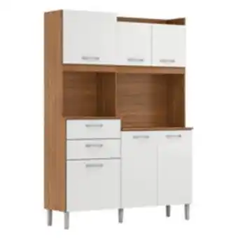 Kit cozinha em mdp, 6 portas, 2 gavetas - harmonia