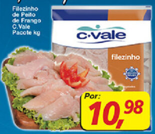 Supermercados Guanabara Filezinho de Peito de Frango C.Vale pacote 1kg oferta
