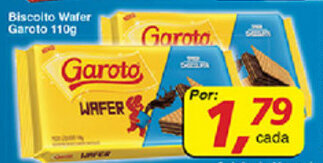 Supermercados Guanabara Biscoito Wafer Garoto 110g oferta