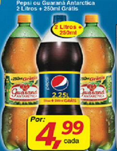 Pepsi ou Guarana Antarctica 2L + 250ml Gratis