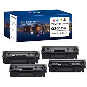 Amazon Payforless 4pk q2612a compatible hp 12a toner for hp laserjet 1018 3015 1020 3050 3055 3020 3030 3052 m1005 1012 mfp m1319 m1 offer