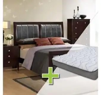 Aaron's 6 - piece lawrence ii queen bedroom set & 8" queen mattress w/ foundation & protectors offer