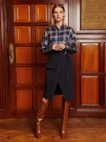 SheIn Motf premium viscose belted wrap skirt offer