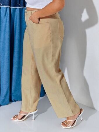 SheIn Plus high waist straight leg jeans offer