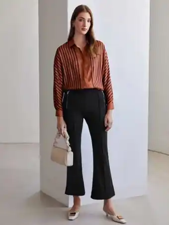 SheIn Motf premium striped straight fit blouse offer
