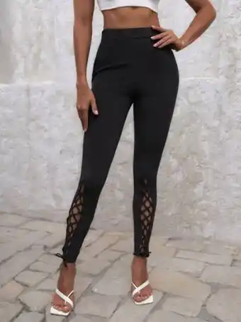 SheIn Shein lace up front skinny pants offer