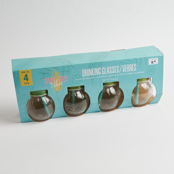 Giant Tiger Summer Vibes Fruit Themed Drinking Glasses, 6.9-in, 4-Pack offer