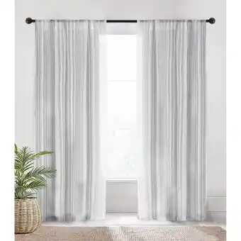 Giant Tiger Debbie Travis® Printed Faux Linen Sheer Curtain, 2-Pack - 84-in. offer