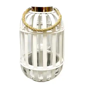 Giant Tiger Debbie Travis® Rattan Lantern, White offer